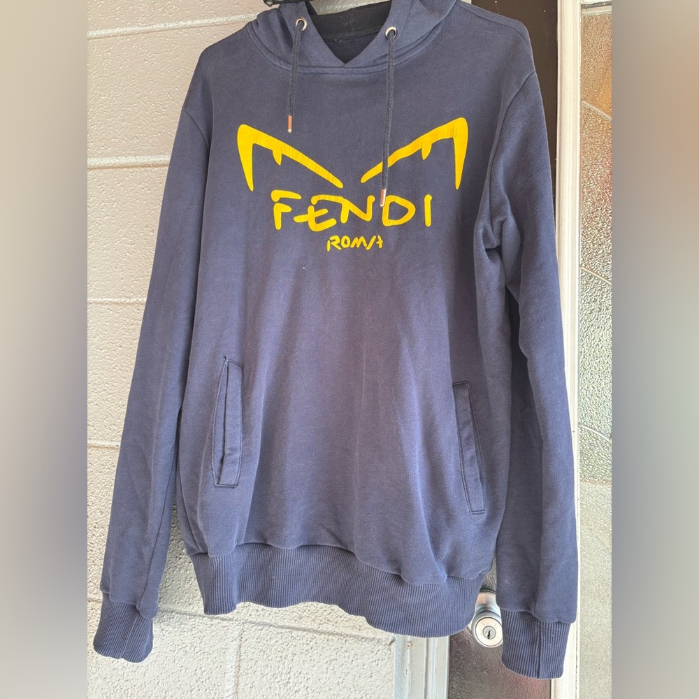 Fendi Navy pullover with hood in